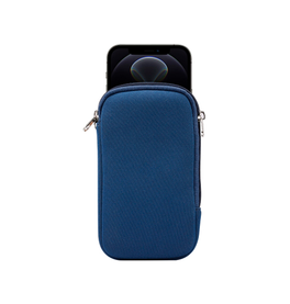 iPhone 16 Pro | iPhone 16 Pro - Simple Nylon Sleeve Etui M. Lynlås - Navy / Blå - DELUXECOVERS.DK