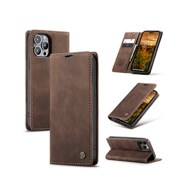 iPhone 12 Pro | iPhone 12 Pro - CaseMe™ Noble Læder Etui / Pung - Mørkebrun - DELUXECOVERS.DK