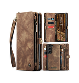 Samsung Galaxy S23 | Samsung Galaxy S23 - CaseMe™ Multifunktionel Læder Etui / Pung - Brun - DELUXECOVERS.DK