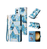 Samsung Galaxy S24 | Samsung Galaxy S24 - UNIQ™ Marble Læder Etui - Ocean - DELUXECOVERS.DK