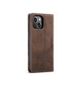 iPhone 15 Plus | iPhone 15 Plus - CaseMe™ Noble Læder Etui / Pung - Mørkebrun - DELUXECOVERS.DK