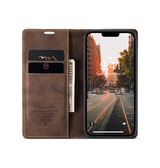 iPhone 14 Plus | iPhone 14 Plus - CaseMe™ Noble Læder Etui / Pung - Mørkebrun - DELUXECOVERS.DK