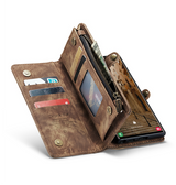 Samsung Galaxy S23 Plus | Samsung Galaxy S23+ - CaseMe™ Multifunktionel Læder Etui / Pung - Brun - DELUXECOVERS.DK