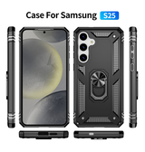 Samsung Galaxy S25 | Samsung Galaxy S25 - NX Pro™ Armor Cover m. Ring Holder - Sort - DELUXECOVERS.DK