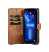 iPhone 11 Pro | iPhone 11 Pro - DG.MING™ Vintage 2-In-1 Læder Etui M. Cover - Brun - DELUXECOVERS.DK