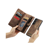 Samsung Galaxy S25 Plus | Samsung Galaxy S25 Plus - CaseMe™ Multifunktionel Læder Etui / Pung - Brun - DELUXECOVERS.DK