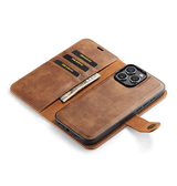 iPhone 11 Pro | iPhone 11 Pro - DG.MING™ Vintage 2-In-1 Læder Etui M. Cover - Brun - DELUXECOVERS.DK