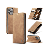 iPhone 15 Pro Max | iPhone 15 Pro Max - CaseMe™ Noble Læder Etui / Pung - Brun - DELUXECOVERS.DK