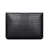 Macbook Sleeve | MacBook Pro 16" - Crocodile Skin Læder Sleeve - Sort - DELUXECOVERS.DK