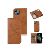 iPhone 15 Plus | iPhone 15 Plus - Vintage 2-In-1 Læder Etui M. Aftageligt Cover - Brun - DELUXECOVERS.DK