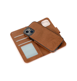 iPhone 15 Plus | iPhone 15 Plus - Vintage 2-In-1 Læder Etui M. Aftageligt Cover - Brun - DELUXECOVERS.DK