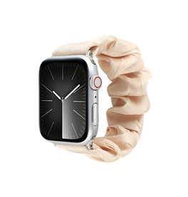 Apple Watch 42mm | Apple Watch (42/44/SE/45/46/49mm) - Scrunchie Velour Dame Armbånd - Fersken - DELUXECOVERS.DK