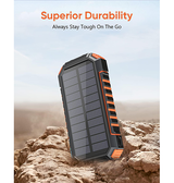 Solcelle Powerbank | Trådløs Solcelle Powerbank - 26.800 mAh - SolarCore™ - DELUXECOVERS.DK