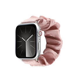 Apple Watch 42mm | Apple Watch (42/44/SE/45/46/49mm) - Scrunchie Velour Dame Armbånd - Pink - DELUXECOVERS.DK