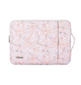 Macbook Sleeve | MacBook Pro 14" - Rose Flowers Læder Sleeve m. hank - Pink - DELUXECOVERS.DK