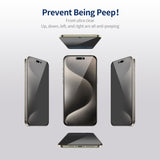 iPhone Beskyttelsesglas | <AAA>iPhone 15 Pro - ENKAY™ Privacy Beskyttelsesglas m. Nem Installation - DELUXECOVERS.DK