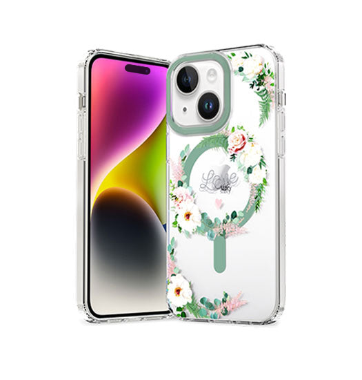 iPhone 15 | <AAA>iPhone 15 - LUX™ MagSafe  Silikone Cover - Floral - DELUXECOVERS.DK