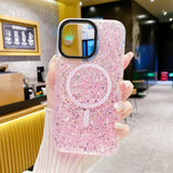 iPhone 15 | <AAA>iPhone 15 - MagSafe Glimmer Silikone Cover - Pink - DELUXECOVERS.DK