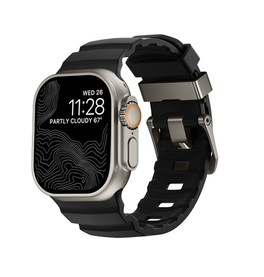 Apple Watch 42mm | Apple Watch (42/44/SE/45/46/49mm) - Wild Buckle™ Silikonerem - Sort - DELUXECOVERS.DK