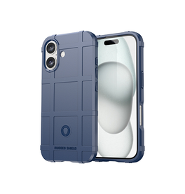 iPhone 16 Plus | iPhone 16 Plus - RUGGED SHIELD™ Stødsikkert Håndværker Cover - Navy - DELUXECOVERS.DK