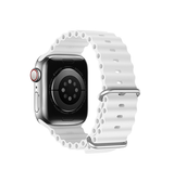 Apple Watch 42mm | Apple Watch (42/44/SE/45/46/49mm) - DUX DUCIS® Wave Silikone Rem - Hvid - DELUXECOVERS.DK