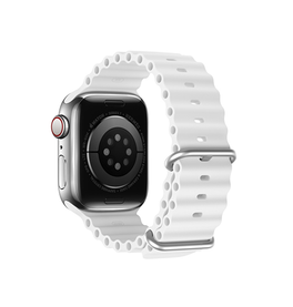 Apple Watch 38mm | Apple Watch (38/40/SE/41/42mm) - DUX DUCIS® Wave Silikone Rem - Hvid - DELUXECOVERS.DK