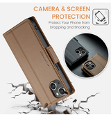 iPhone 15 Pro | iPhone 15 Pro - CaseMe™ Neo Læder Cover / Pung - Brun - DELUXECOVERS.DK