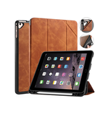 iPad Air 2 | iPad Air 2 9.7" (2014) - DG.MING™ Trifold Læder Cover m. Stander - Brun - DELUXECOVERS.DK