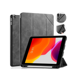 iPad 7/8/9 | iPad 10.2" 7/8/9 (2019/2020/2021) - DG.MING™ Trifold Læder Cover m. Stander - Grå - DELUXECOVERS.DK