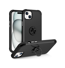 iPhone 15 Plus | iPhone 15 Plus - DelX™ Håndværker Cover M. Ringholder - Sort - DELUXECOVERS.DK