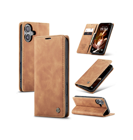 iPhone 16 Plus | iPhone 16 Plus - CaseMe™ Noble Læder Etui / Pung - Brun - DELUXECOVERS.DK