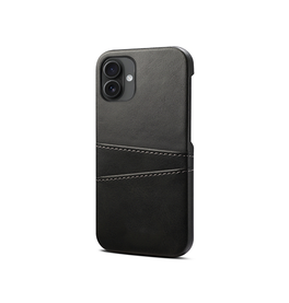 iPhone 16 Plus | iPhone 16 Plus - NX Design Læder Cover M. Kortholder - Sort - DELUXECOVERS.DK