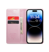 iPhone 15 Pro | iPhone 15 Pro - CaseMe™ Oil Wax Læder Flipcover - Rose - DELUXECOVERS.DK