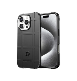 iPhone 16 Pro | iPhone 16 Pro - RUGGED SHIELD™ Stødsikkert Håndværker Cover - Sort - DELUXECOVERS.DK