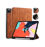 iPad Pro 11 (2020) | iPad Pro 11" (2020) - DG.MING™ Trifold Læder Cover m. Stander - Brun - DELUXECOVERS.DK