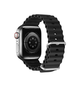 Apple Watch 42mm | Apple Watch (42/44/SE/45/46/49mm) - DUX DUCIS® Wave Silikone Rem - Sort - DELUXECOVERS.DK