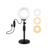 Ringlight | DELUXE™ - Lumen Ringlys Stander M. USB - Sort - DELUXECOVERS.DK