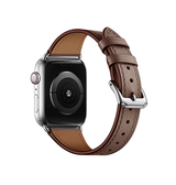 Apple Watch 38mm | Apple Watch (38/40/SE/41/42mm) - L'Empiri™ Thin Ægte Læder Rem - Taupe - DELUXECOVERS.DK