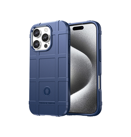 iPhone 16 Pro | iPhone 16 Pro - RUGGED SHIELD™ Stødsikkert Håndværker Cover - Navy - DELUXECOVERS.DK