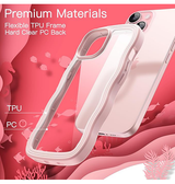 iPhone 15 Plus | iPhone 15 Plus - DeLX™ Wave Frame Silikone Cover - Pink - DELUXECOVERS.DK