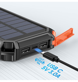 Solcelle Powerbank | SolarCore™ | Trådløs Solcelle Powerbank - 26.800 mAh - Sort - DELUXECOVERS.DK