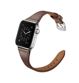 Apple Watch 38mm | Apple Watch (38/40/SE/41/42mm) - L'Empiri™ Thin Ægte Læder Rem - Taupe - DELUXECOVERS.DK