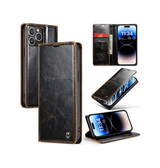 iPhone 15 Pro | iPhone 15 Pro - CaseMe™ Oil Wax Læder Flipcover - Coffee - DELUXECOVERS.DK