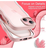 iPhone 15 Plus | iPhone 15 Plus - DeLX™ Wave Frame Silikone Cover - Pink - DELUXECOVERS.DK