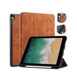 iPad Air 3 | iPad Air 3 10.5" (2019) - DG.MING™ Trifold Læder Cover m. Stander - Brun - DELUXECOVERS.DK