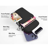 iPhone 16e | iPhone 16e - HAWEEL™ Nylon Skuldertaske til Dame - Sort - DELUXECOVERS.DK