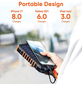 Solcelle Powerbank | SolarCore™ | Trådløs Solcelle Powerbank - 26.800 mAh - Sort - DELUXECOVERS.DK