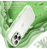 iPhone 15 Pro Max | iPhone 15 Pro Max - DeLX™ Wave Frame Silikone Cover - Grøn - DELUXECOVERS.DK