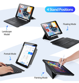 iPad 7/8/9 | iPad 10.2" 7/8/9 (2019/2020/2021) - DUX DUCIS™ Cover M. Magnetisk Trådløs Tastatur - Sort - DELUXECOVERS.DK