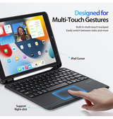 iPad 7/8/9 | iPad 10.2" 7/8/9 (2019/2020/2021) - DUX DUCIS™ Cover M. Magnetisk Trådløs Tastatur - Sort - DELUXECOVERS.DK